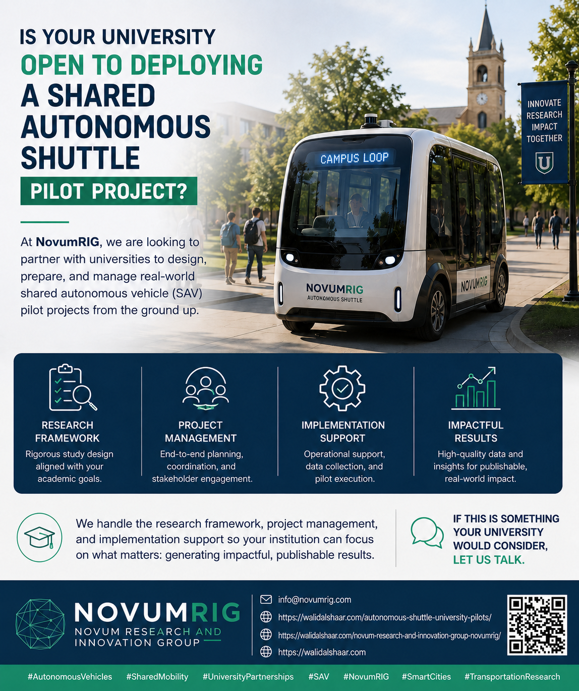 NovumRIG Shared Autonomous Shuttle University Pilot Project Overview